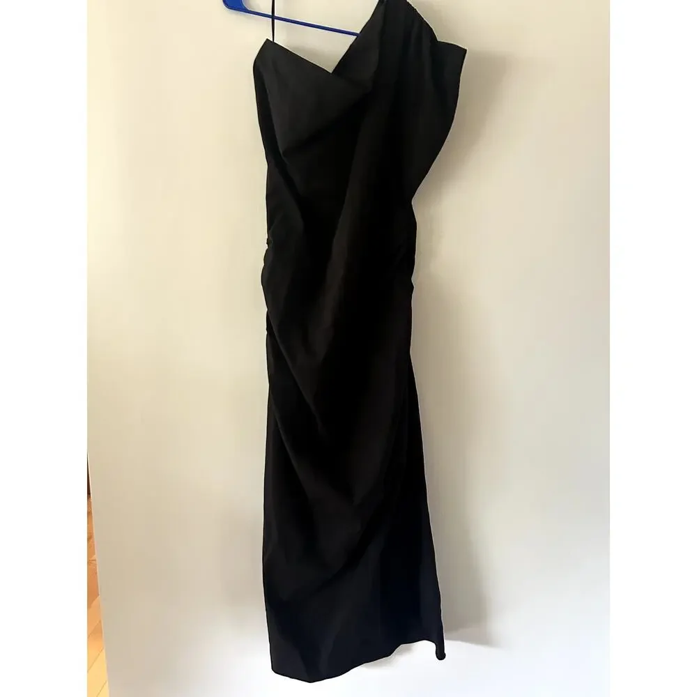 Abercrombie & Fitch Black Off-Shoulder Maxi Dress